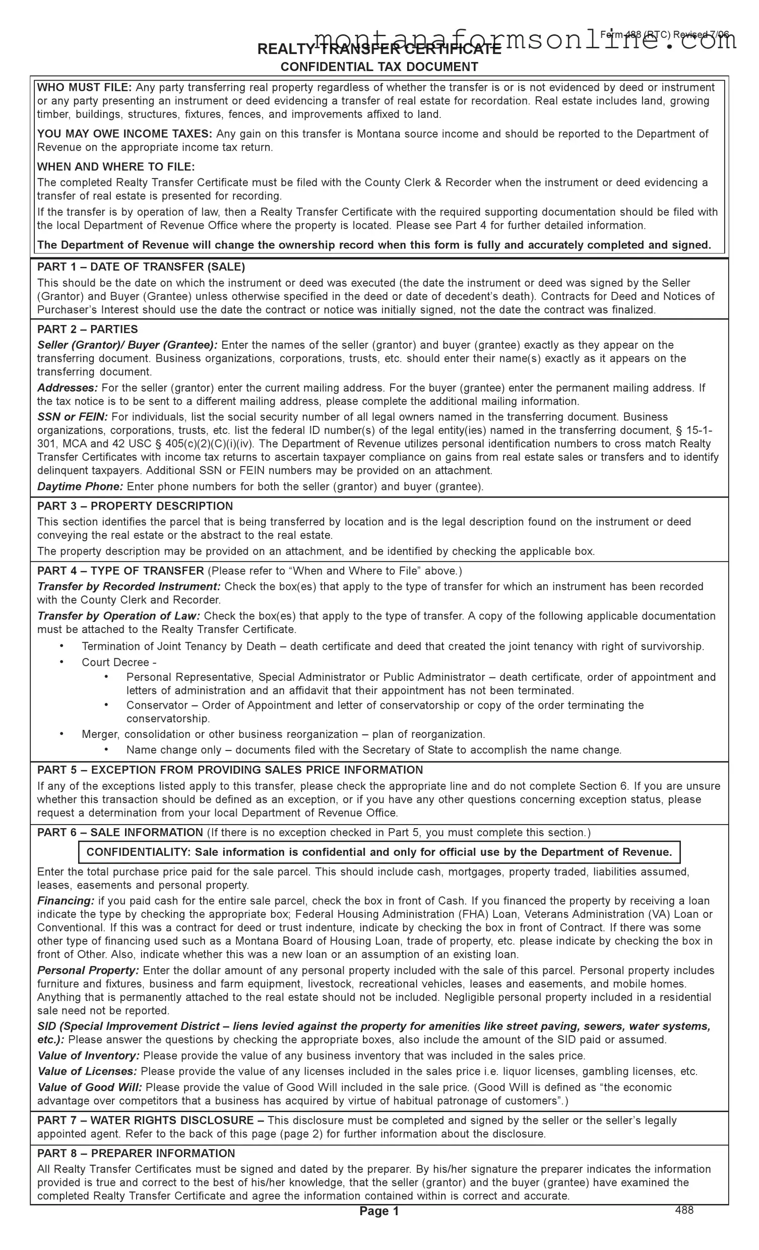 Blank 488 Form